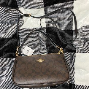 Brown Monogram Coach Crossbody Convertible Purse
